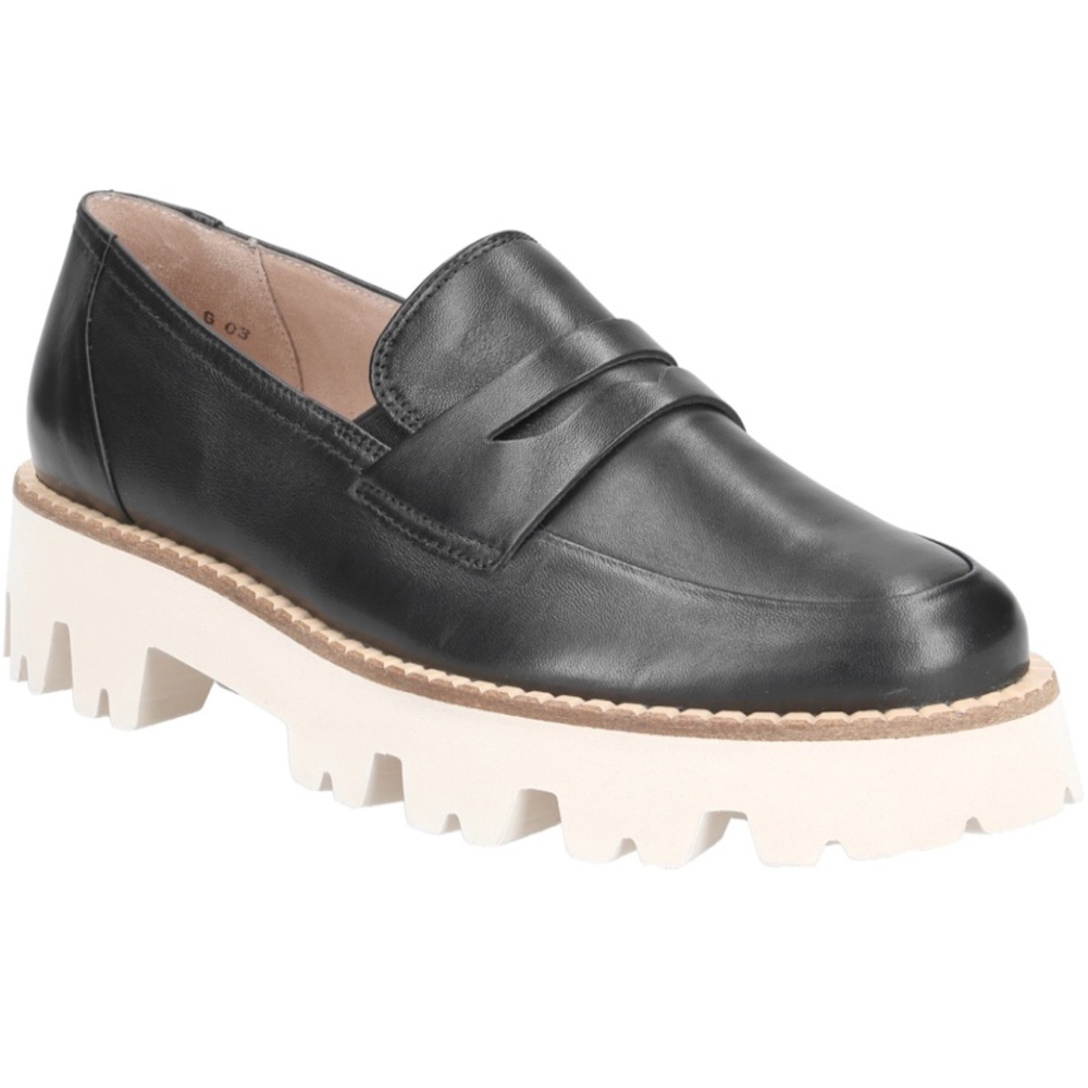BLACK LEATHER LOAFERS. US 8. Brand new.